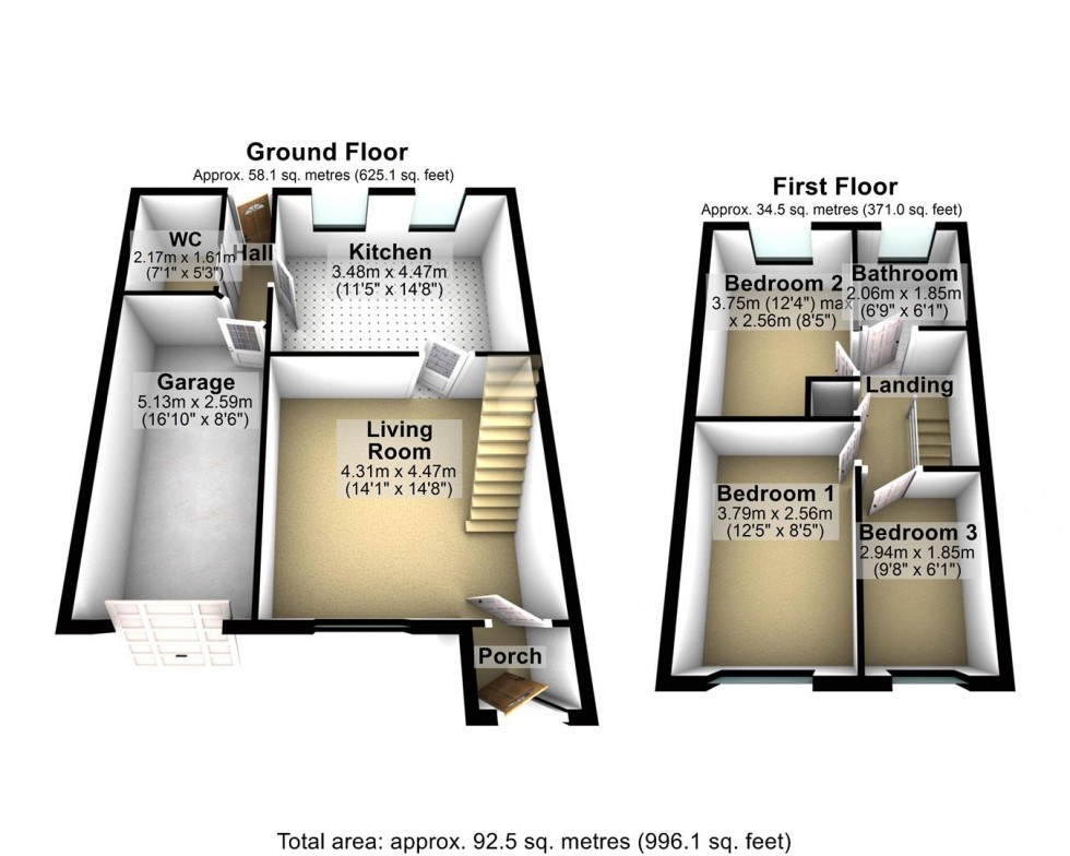 Floorplan for Mill Stream Close, Axbridge