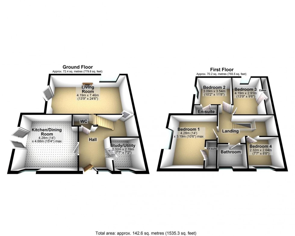 Floorplan for Chestnut Avenue, Axbridge