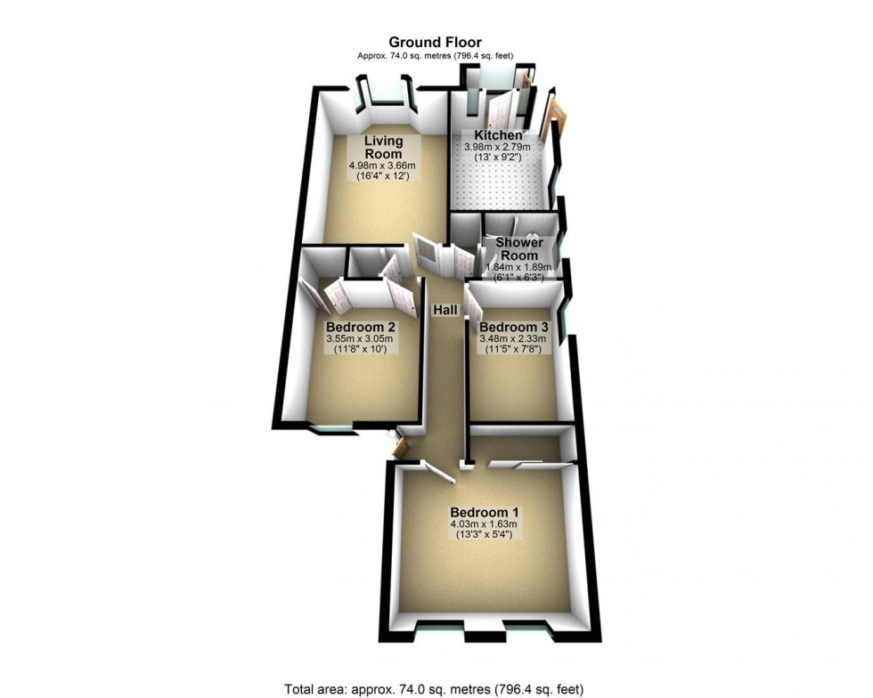 Floorplan for Queensway Close, Mark, Highbridge