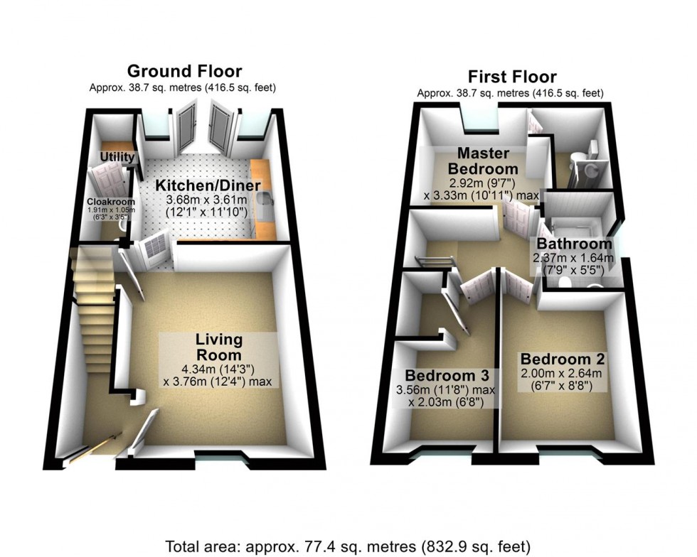 Floorplan for Curlew Way, Cheddar