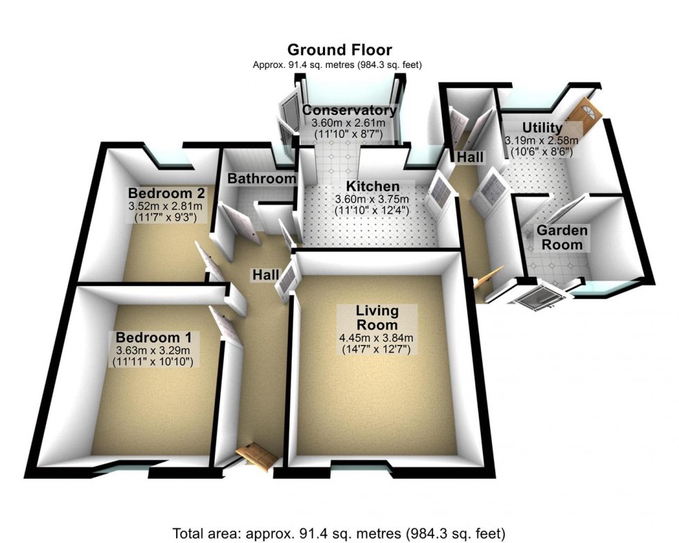 Floorplan for Hollow Road, Shipham, Winscombe