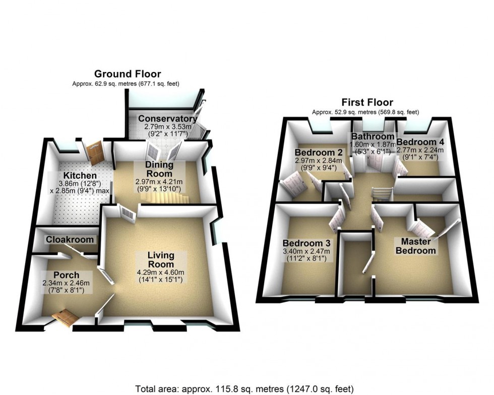 Floorplan for Marron Close, Axbridge