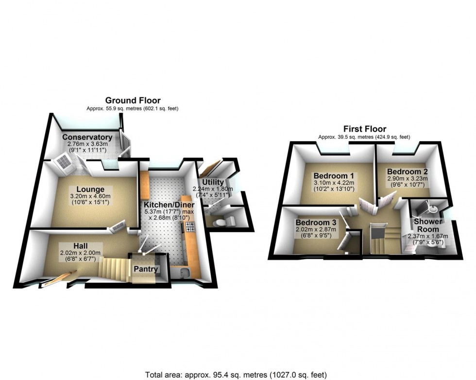 Floorplan for Nye Close, Cheddar