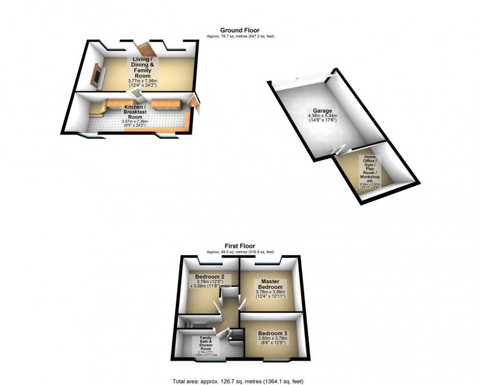 Floorplan for Vicarage Lane, Draycott, Cheddar